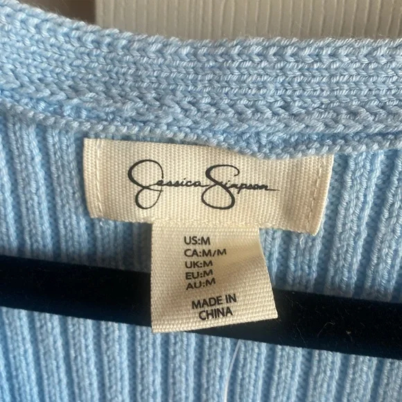 Jessica Simpson NWT Sleeveless Vneck Button Down Knit Sweater Vest Size medium - Picture 7 of 10